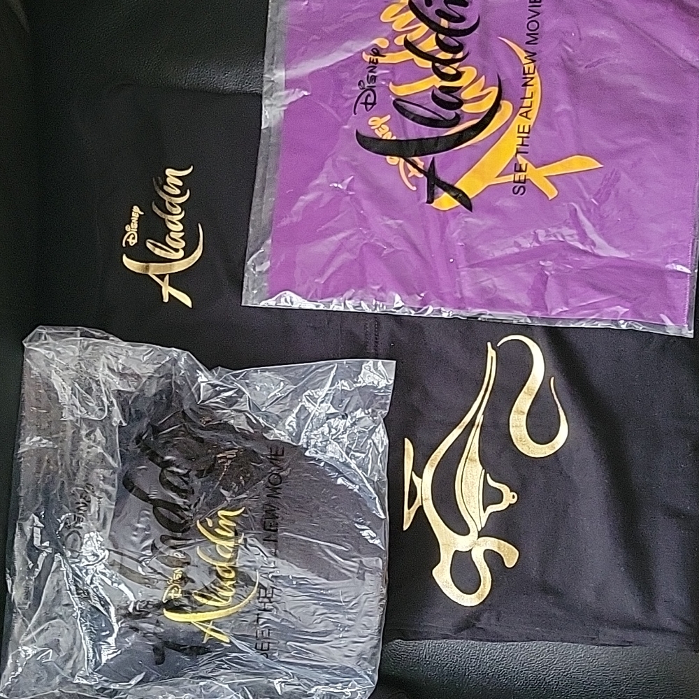 Lot of Disney Aladdin Merchandise - Shirt, Cap and Neckerchief - New, never used